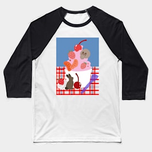 Bunny Summer Ice-Cream Baseball T-Shirt